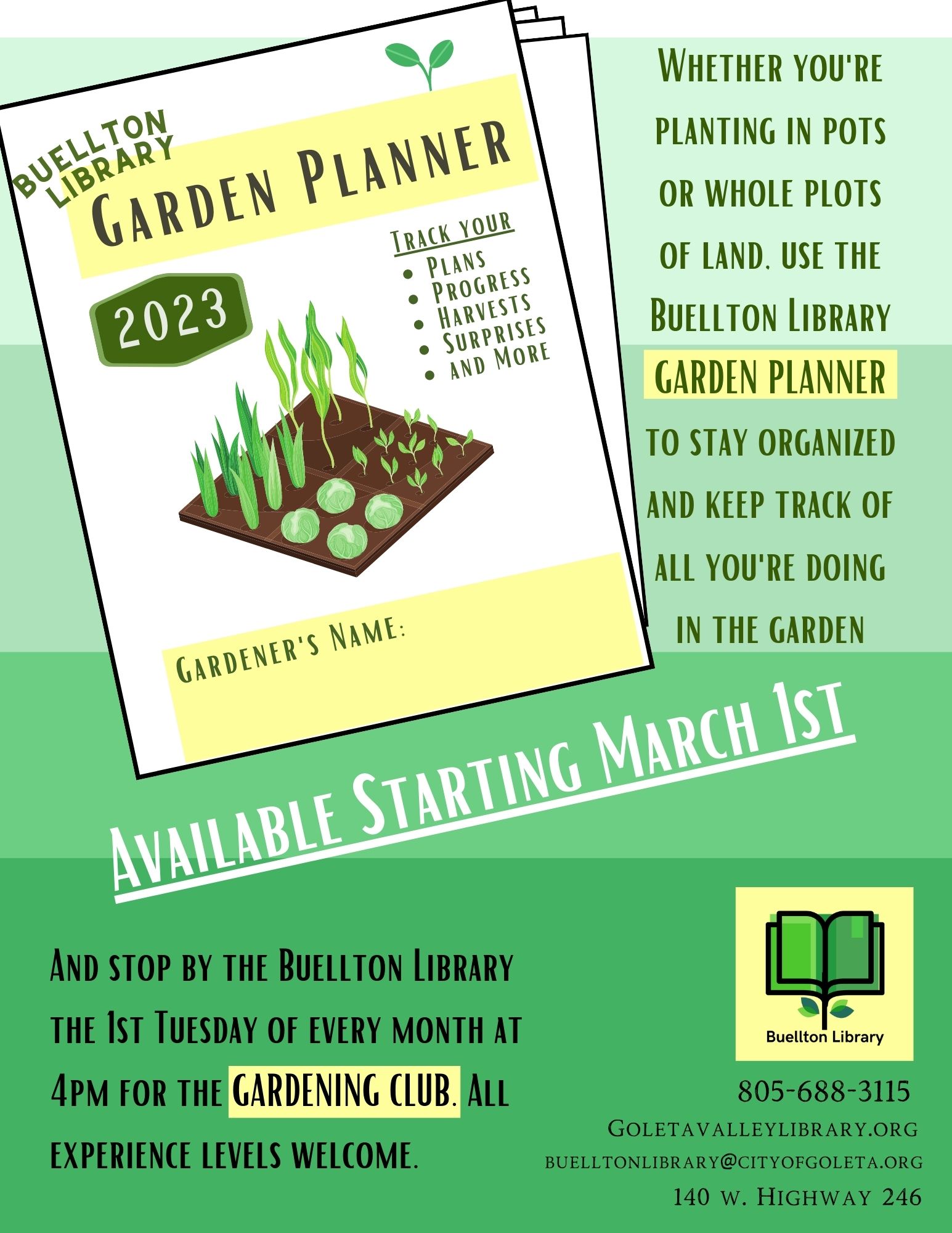 March Garden Planner Flyer