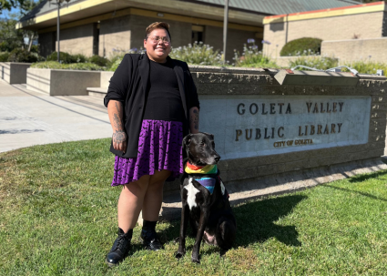 Lyric Nicolini with dog Banner